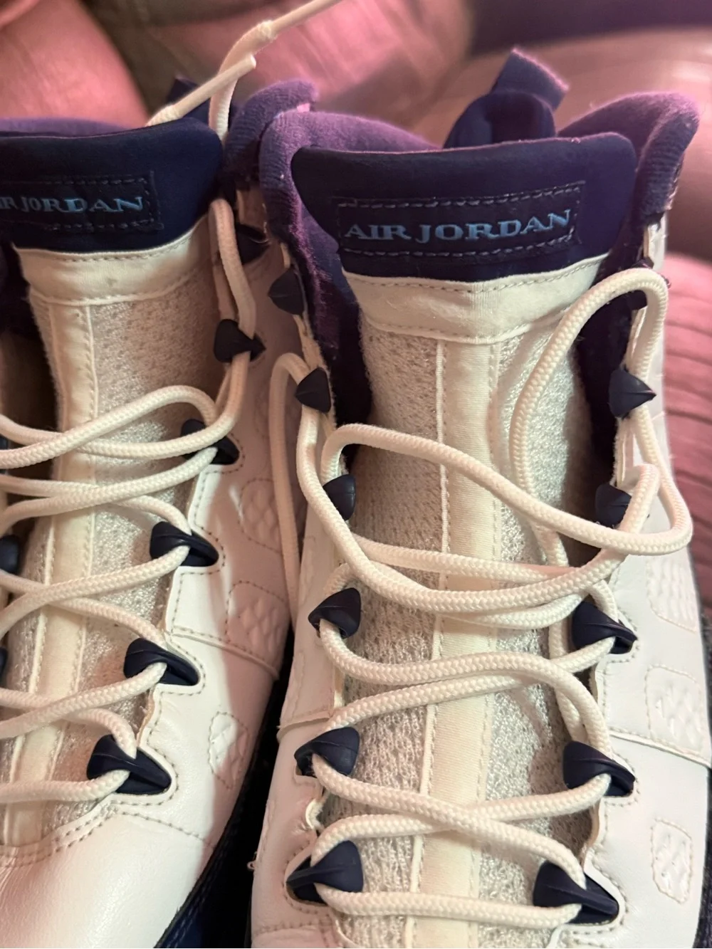 Jordan High-Top Sneakers in White & blue